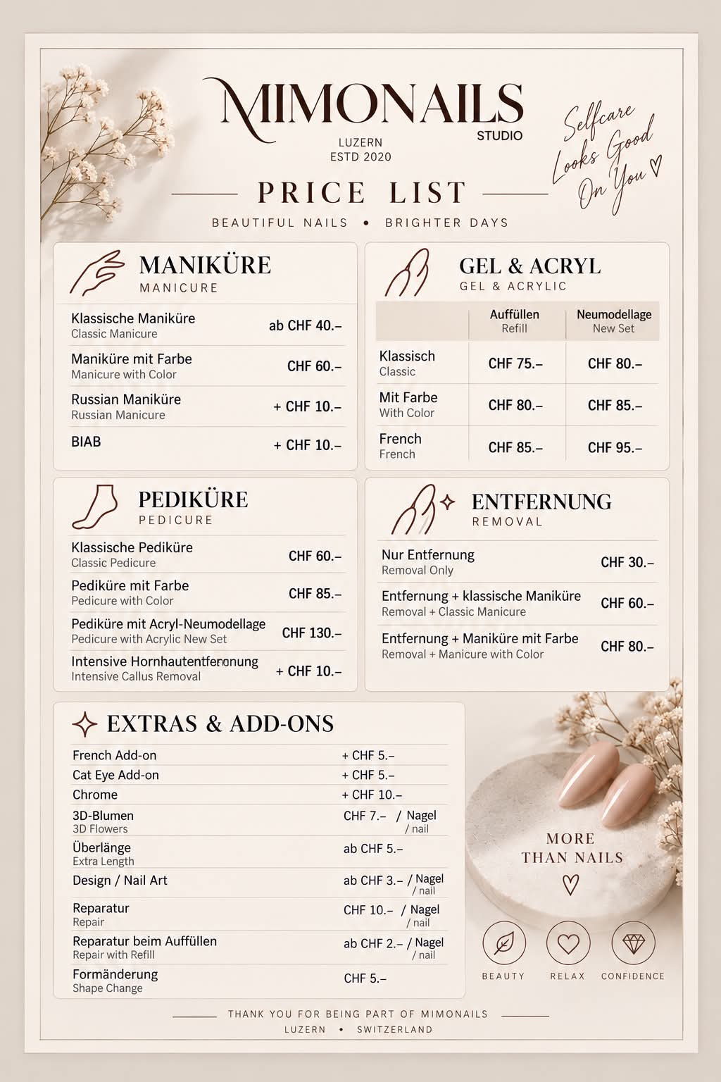 Mimonails service details